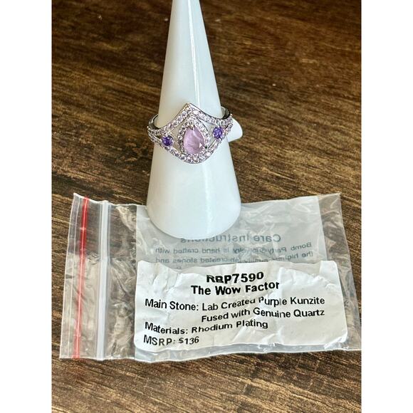 Bomb Party RBP7590 The Wow Factor LC Purple Kunzite Fused w/ Genuine Quartz Sz7 - Picture 4 of 4